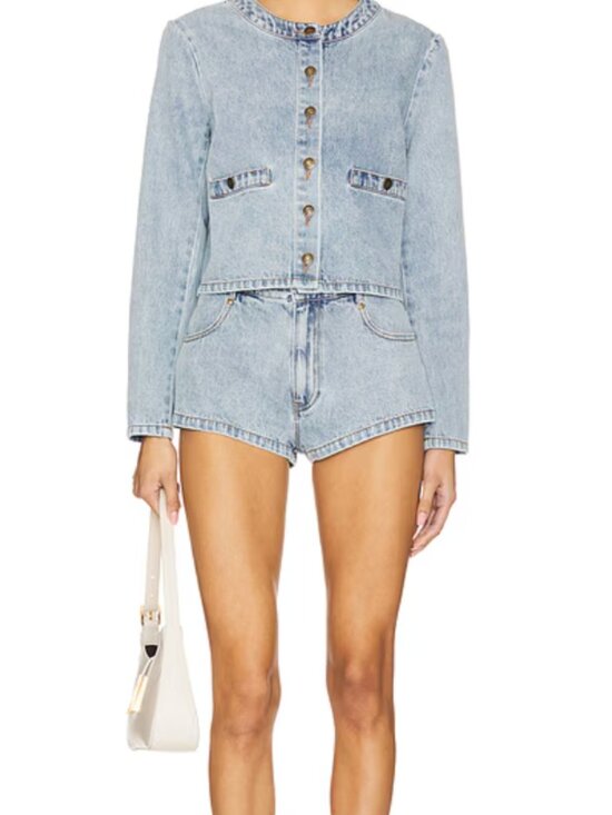 Amanda Uprichard Caresse Denim Shorts Size S Destiny Wash - Picture 2 of 9